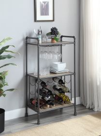 Brantley Wine Rack in Antique Oak &amp; Sandy Gray Finish AC00364