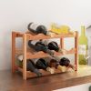 Wine Rack for 12 Bottles Solid Wood Walnut
