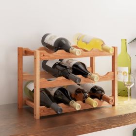 Wine Rack for 12 Bottles Solid Wood Walnut