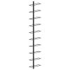 Wall-mounted Wine Rack for 10 Bottles Black Metal