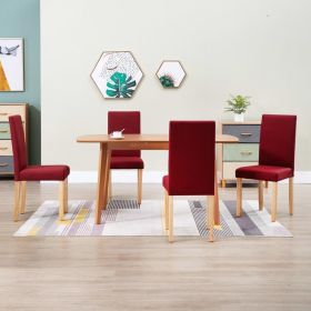 Dining Chairs 4 pcs Wine Red Fabric