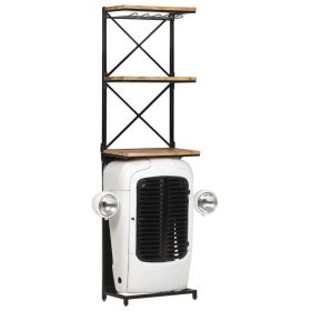 Tractor Wine Cabinet White 19.3"x12.2"x67.7" Rough Mango Wood
