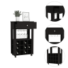 Ambler 1-Drawer 12-Bottle Wine Cabinet Black Wengue