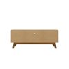 Manhattan Comfort Camberly 62.99 TV Stand with 5 Shelves and Wine Storage in White and Cinnamon