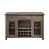 Raphaela Server w/Cup Holder &amp; Wine Rack in Weathered Cherry Finish DN00983