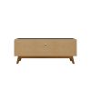 Manhattan Comfort Camberly 62.99 TV Stand with 5 Shelves and Wine Storage in Matte Black and Cinnamon