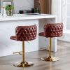 A&A Furniture,Swivel Barstools Adjusatble Seat Height, Modern PU Upholstered Bar Stools with the whole Back Tufted, for Home Pub and Kitchen Island(Wi