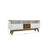 Manhattan Comfort Camberly 62.99 TV Stand with 5 Shelves and Wine Storage in White and Cinnamon