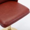A&A Furniture,Swivel Barstools Adjusatble Seat Height, Modern PU Upholstered Bar Stools with the whole Back Tufted, for Home Pub and Kitchen Island(Wi