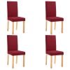 Dining Chairs 4 pcs Wine Red Fabric