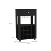 Ambler 1-Drawer 12-Bottle Wine Cabinet Black Wengue
