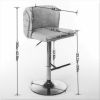 A&A Furniture,Swivel Barstools Adjusatble Seat Height, Modern PU Upholstered Bar Stools with the whole Back Tufted, for Home Pub and Kitchen Island(Wi