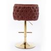 A&A Furniture,Swivel Barstools Adjusatble Seat Height, Modern PU Upholstered Bar Stools with the whole Back Tufted, for Home Pub and Kitchen Island(Wi