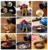 16-oz Ceramic Empty Wine Bottle Retro Thread Wine Jar Chinese Small Flagon with Cloth Cover