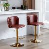 A&A Furniture,Swivel Barstools Adjusatble Seat Height, Modern PU Upholstered Bar Stools with the whole Back Tufted, for Home Pub and Kitchen Island(Wi