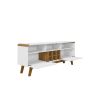 Manhattan Comfort Camberly 62.99 TV Stand with 5 Shelves and Wine Storage in White and Cinnamon
