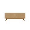 Manhattan Comfort Camberly 62.99 TV Stand with 5 Shelves and Wine Storage in Off White and Cinnamon