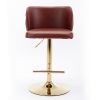 A&A Furniture,Swivel Barstools Adjusatble Seat Height, Modern PU Upholstered Bar Stools with the whole Back Tufted, for Home Pub and Kitchen Island(Wi
