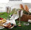 Premium Grade 18/8 Stainless Steel Wineglasses 12 Oz. Double-Walled Insulated Unbreakable Goblets (Set of 2) Stemmed Wineglass BPA-Free Leak-Resistant