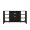 Wine Bar Cabinet for Liquor and Glasses, Rustic Wood Wine Bar Cabinet with Storage , Multifunctional Floor Wine Cabinet for Living Room(55 Inch, Black