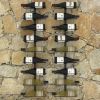 Wall-mounted Wine Racks for 18 Bottles 2 pcs Black Iron