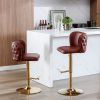 A&A Furniture,Swivel Barstools Adjusatble Seat Height, Modern PU Upholstered Bar Stools with the whole Back Tufted, for Home Pub and Kitchen Island(Wi