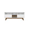 Manhattan Comfort Camberly 62.99 TV Stand with 5 Shelves and Wine Storage in White and Cinnamon