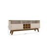 Manhattan Comfort Camberly 62.99 TV Stand with 5 Shelves and Wine Storage in Off White and Cinnamon