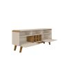 Manhattan Comfort Camberly 62.99 TV Stand with 5 Shelves and Wine Storage in Off White and Cinnamon