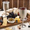 Premium Grade 18/8 Stainless Steel Wineglasses 12 Oz. Double-Walled Insulated Unbreakable Goblets (Set of 2) Stemmed Wineglass BPA-Free Leak-Resistant