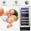 SOTOLA 15 Inch Wine Cooler Refrigerators 28 Bottle Fast Cooling Low Noise Wine Fridge with Professional Compressor Stainless Steel; Digital Temperatur