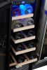 SOTOLA 24'' Wine Cooler Refrigerator - Dual Zone Built-in or Freestanding Fridge with Stainless Steel Tempered Glass Door and Temperature Memory Funct